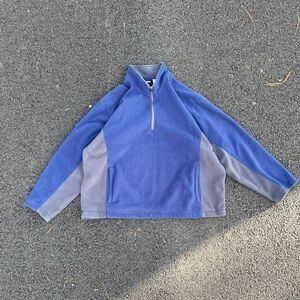 Athletic-works Men's Navy and Blue Quarter-Zip Fleece Sweatshirt